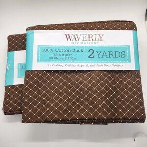 Waverly Inspirations 100% Cotton Duck Fabric Diamond Cocoa 45" Lot of 2 = 4 Yds